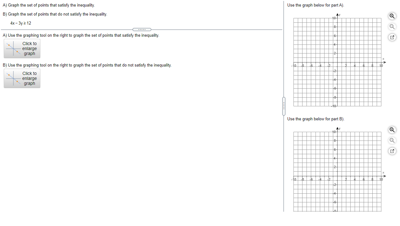 Solved Use the graph below for part A). A) Graph the set of | Chegg.com