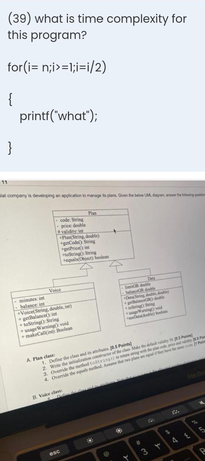 Solved (39) What Is Time Complexity For This Program? For(i= | Chegg.com