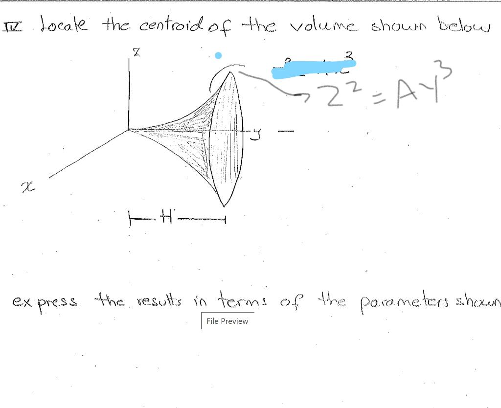 Solved IZ Jocate the centroid of the volume shown below) 3 | Chegg.com