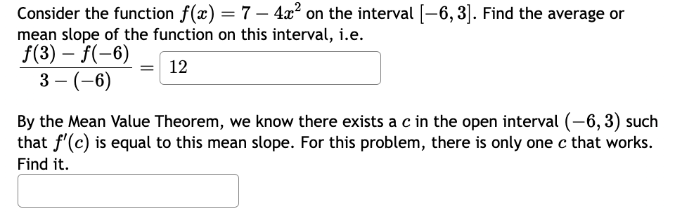 Solved Consider the function f(x)=7−4x2 on the interval | Chegg.com