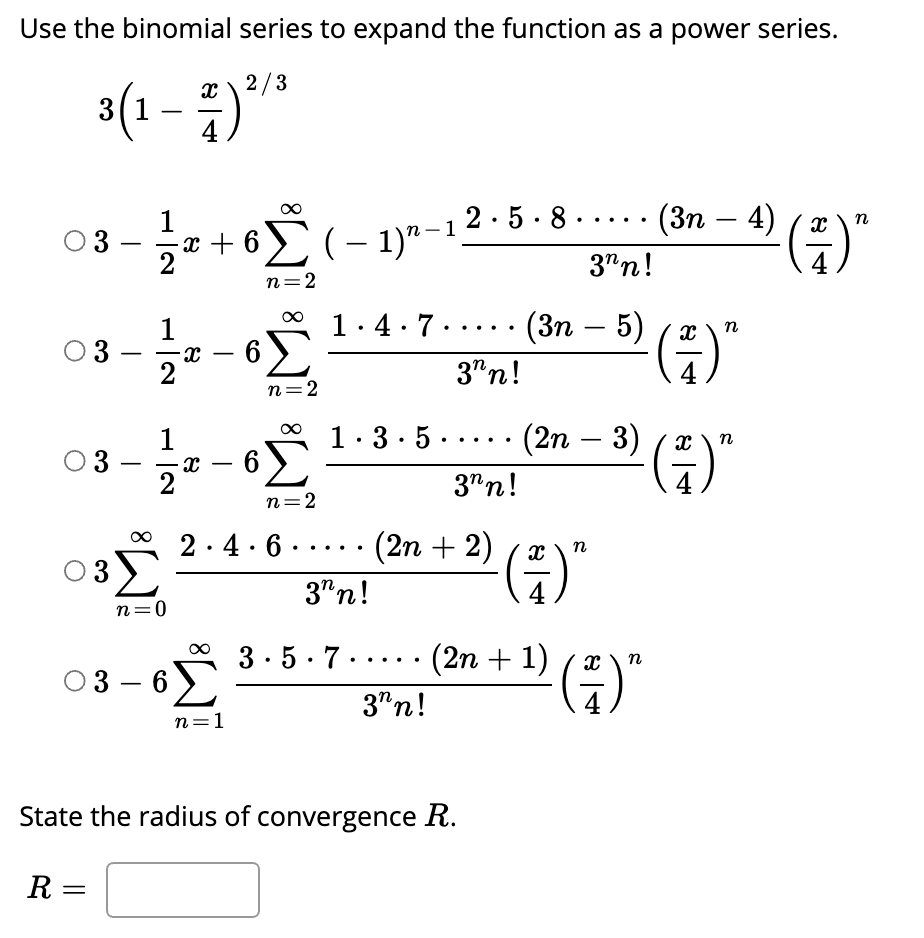 Solved Use the binomial series to expand the function as a | Chegg.com