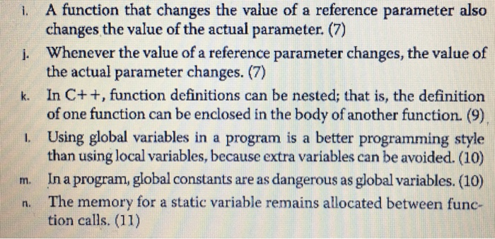 Solved A function that changes the value of a reference | Chegg.com