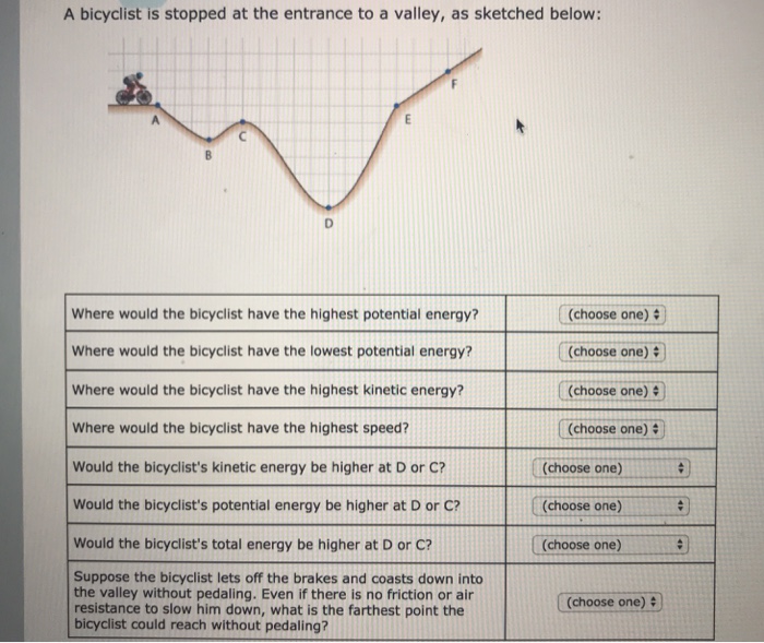 Solved A bicyclist is stopped at the entrance to a valley, | Chegg.com