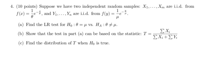 Solved 4. (10 points) Suppose we have two independent random | Chegg.com