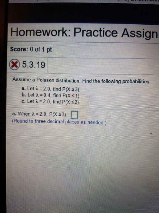 Solved Assume A Poisson Distribution. Find The Following | Chegg.com