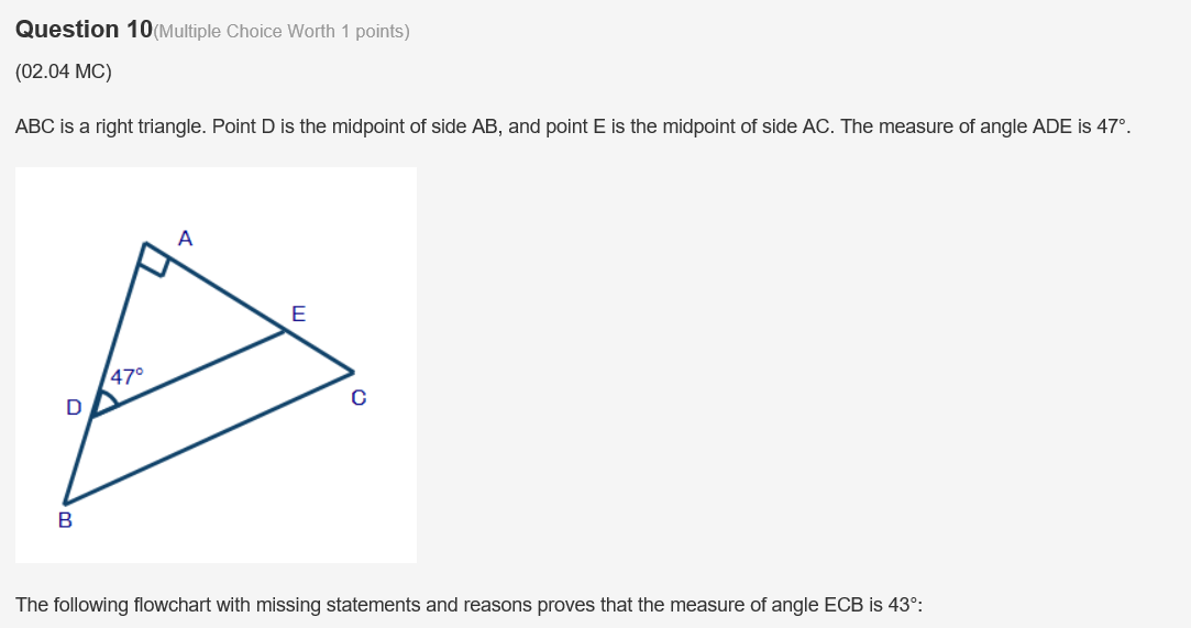 Solved Question 10(Multiple Choice Worth 1 points) (02.04