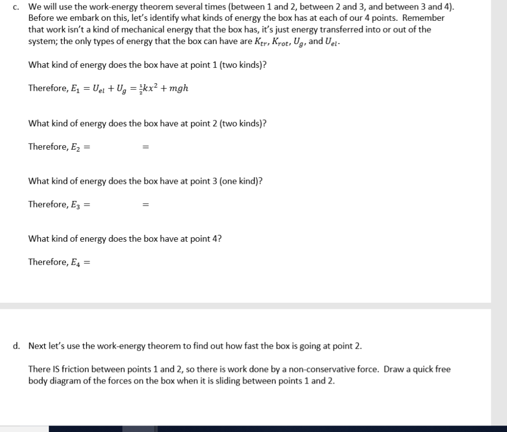 Solved We will use the work-energy theorem several times | Chegg.com