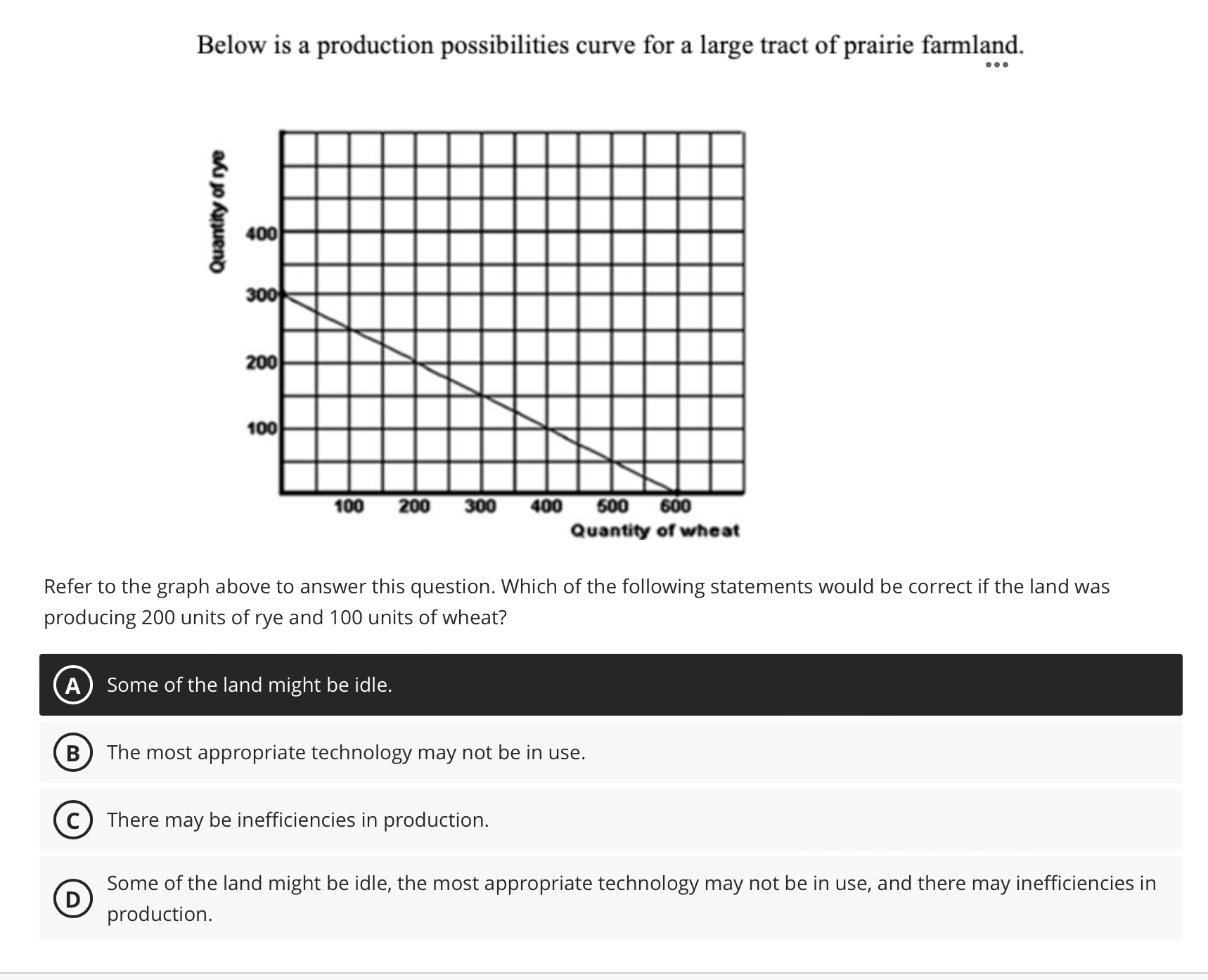 Solved Below is a production possibilities curve for a large | Chegg.com