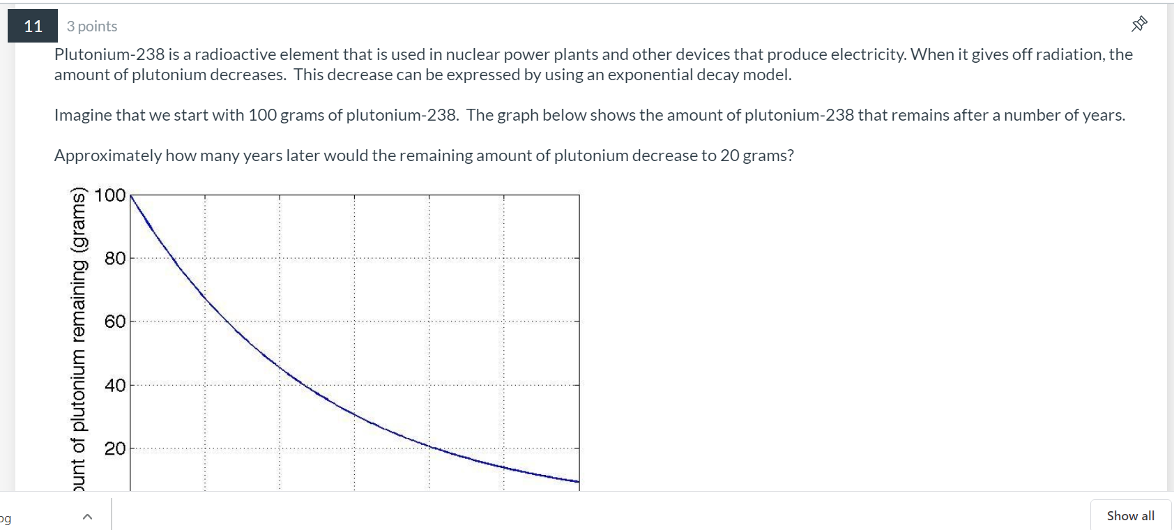 Solved 11 3 points Plutonium238 is a radioactive element
