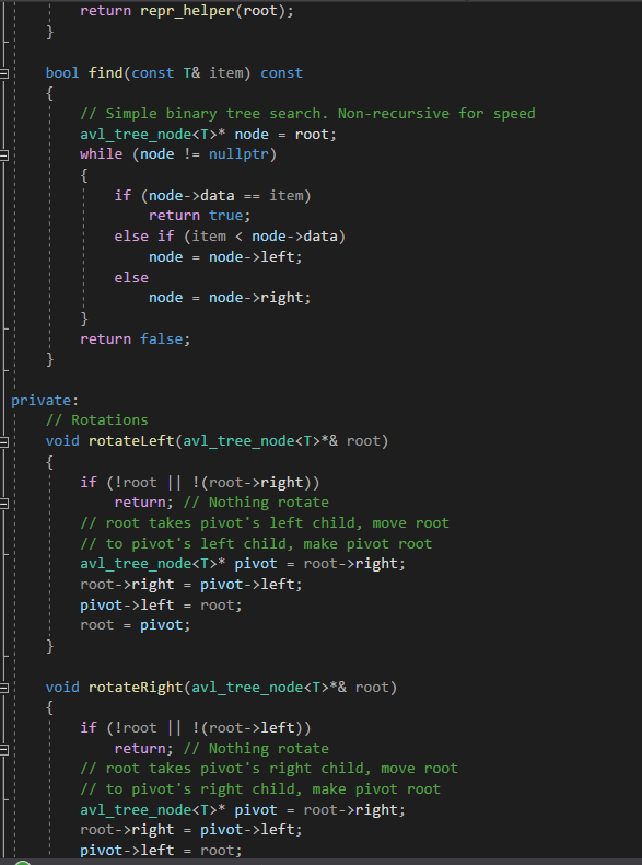 Solved (C++) Here is an AVL Tree implementation that does | Chegg.com