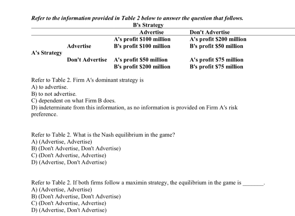 Solved Refer to the information provided in Table 2 below to | Chegg.com