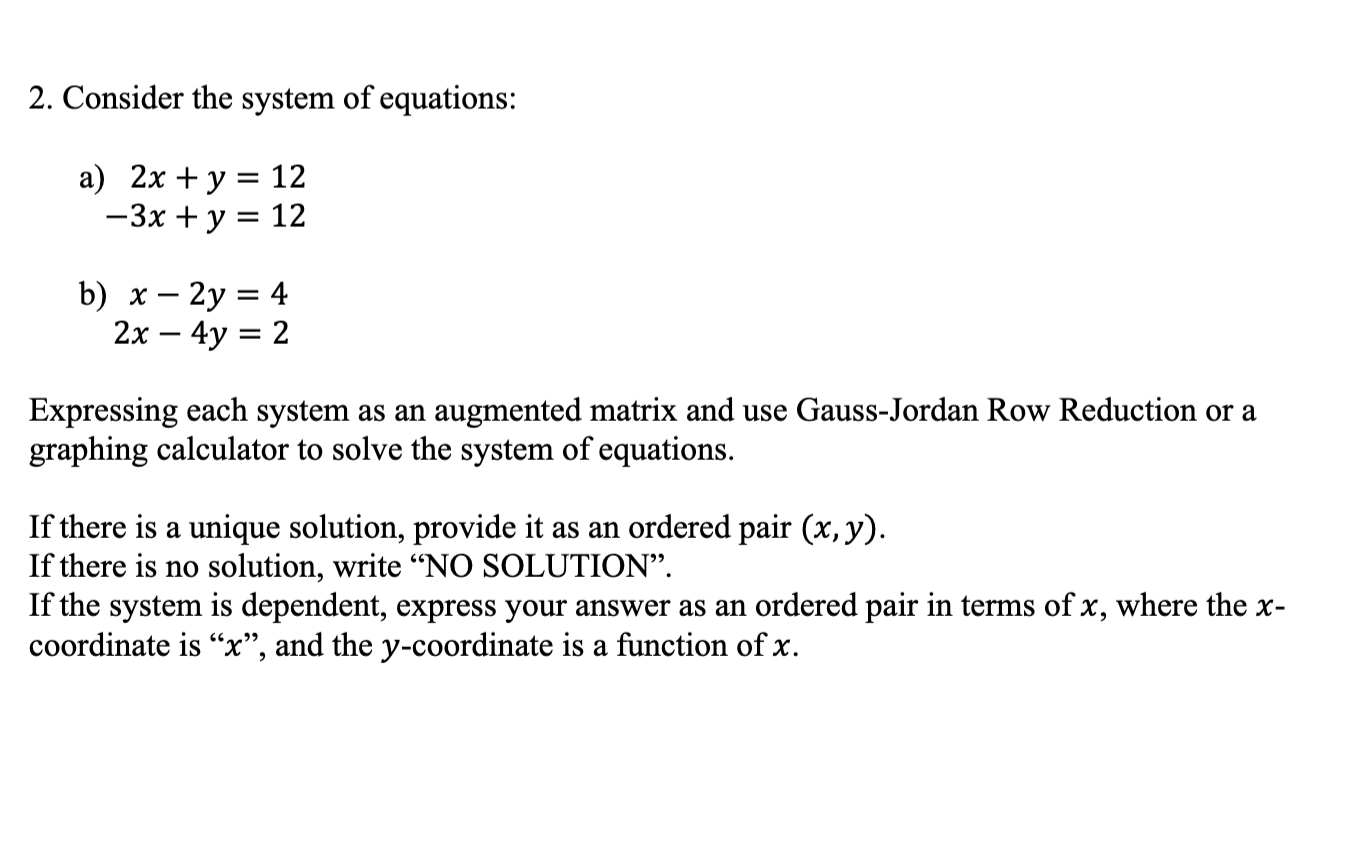 Solved Consider The Following System Of Equations X 2 Y 2 Chegg Com