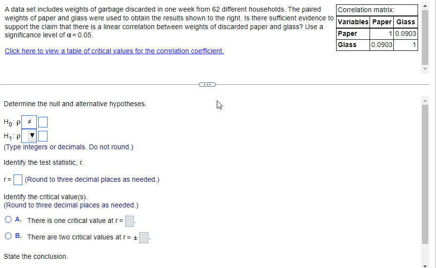 Solved A data set includes weights of garbage discarded in | Chegg.com