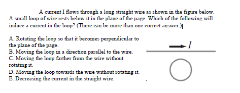 Solved A current I flows through a long straight wire as | Chegg.com