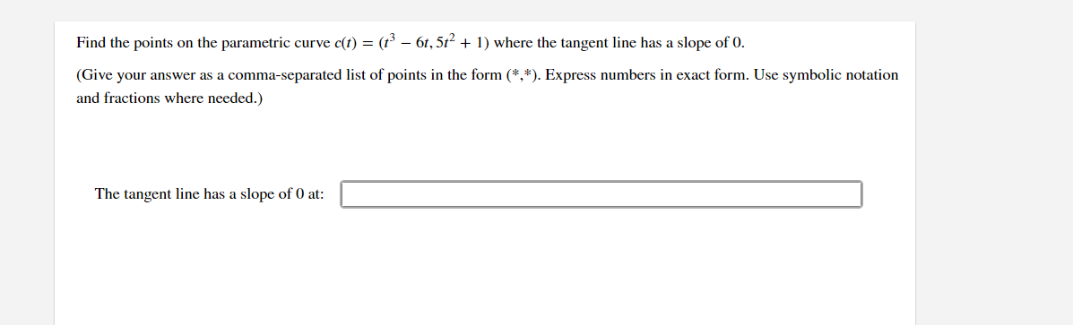 Solved Find the points on the parametric curve | Chegg.com