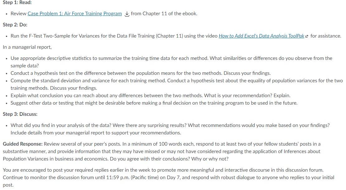 Solved Step 1 Read • Review Case Problem 1 Air Force