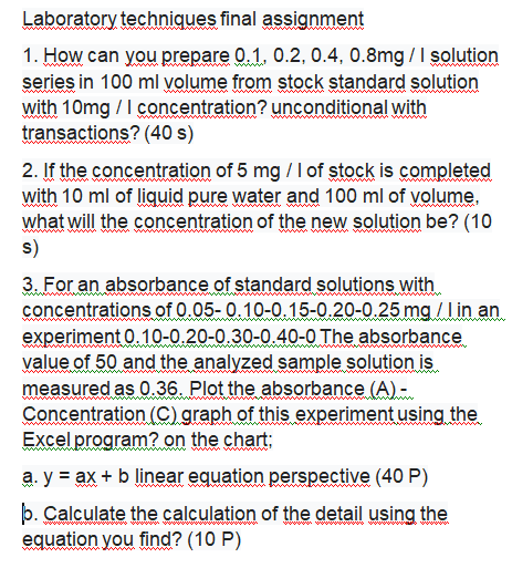 Solved Laboratory techniques final assignment 1. How can you | Chegg.com