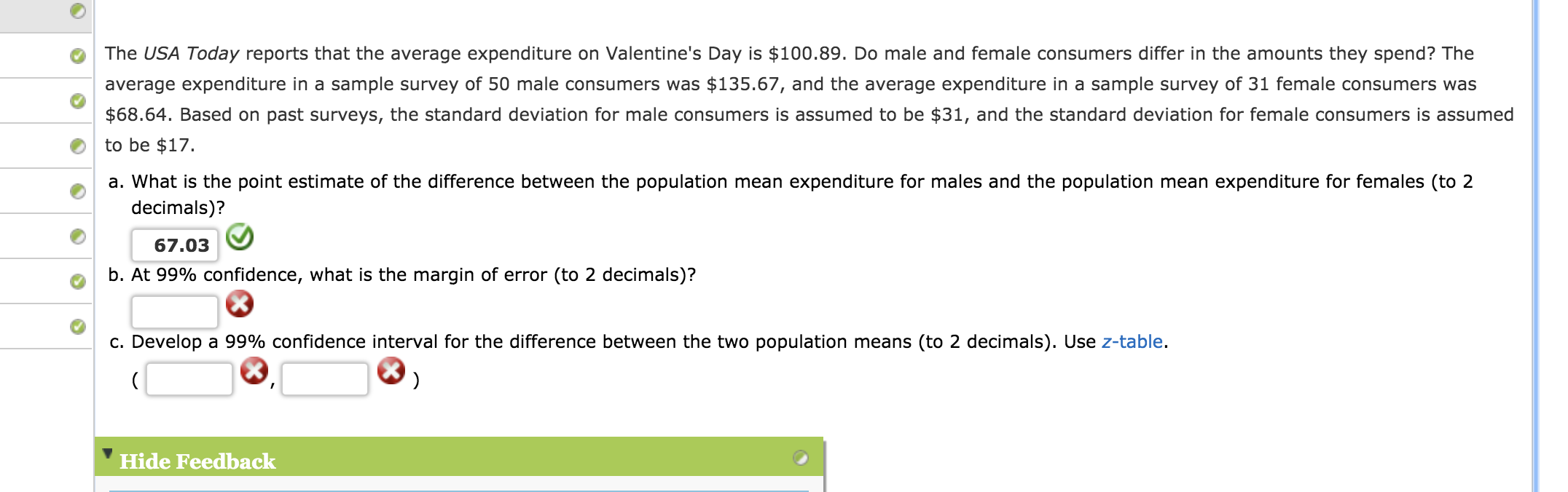 Solved The USA Today Reports That The Average Expenditure On | Chegg.com