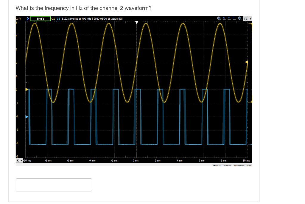 Solved What is the oscilloscope horizontal scale in sec/div?