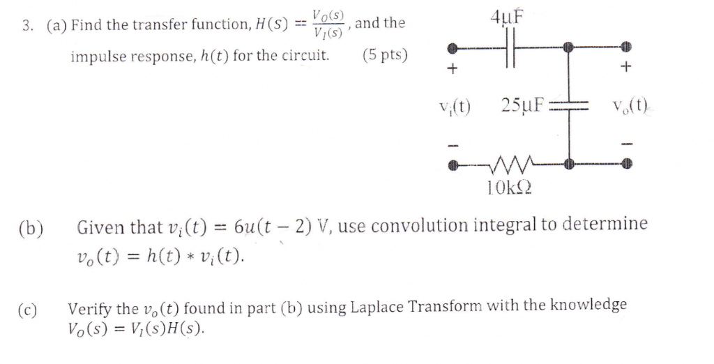 Solved And The Impulse Response H T For The Circuit 5