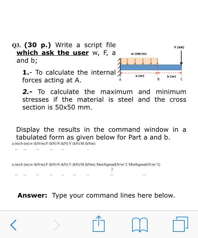 Solved F Kn Q3 30 P Write A Script File Which Ask T Chegg Com