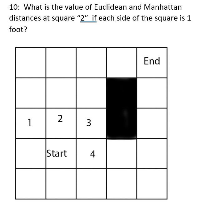 10: What is the value of Euclidean and Manhattan | Chegg.com