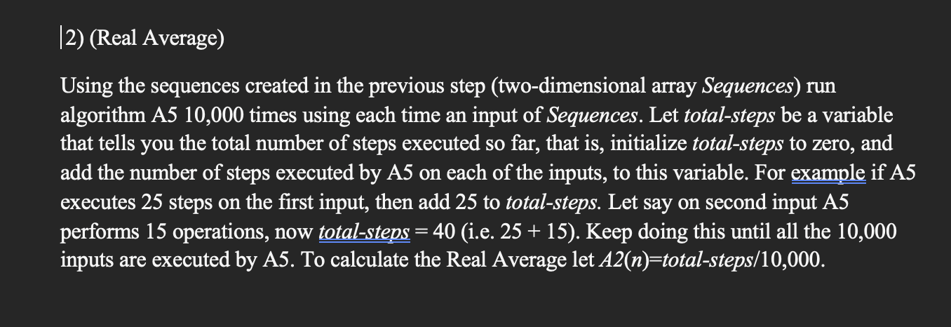 Solved Match the Average Case of algorithm A5 and the “Real | Chegg.com