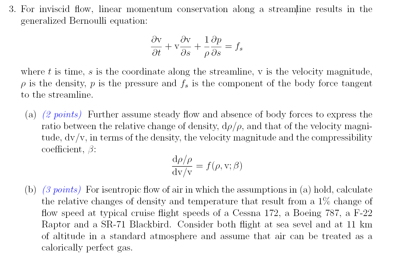 Solved 3. For inviscid flow, linear momentum conservation | Chegg.com