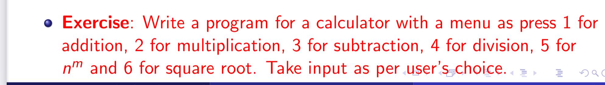 Solved • Exercise: Write a program for a calculator with a | Chegg.com