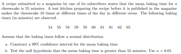 Solved A recipe submitted to a magazine by one of its | Chegg.com