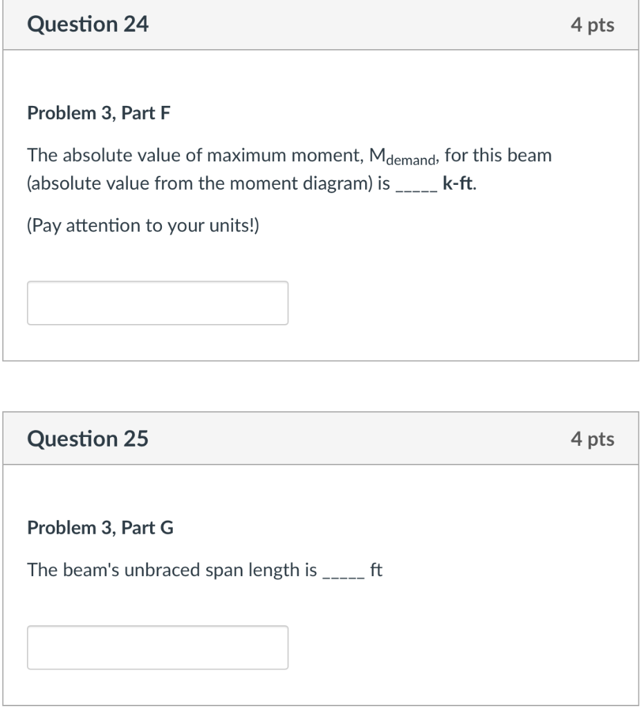 Solved For Problem 3 Questions, Use The Following Beam: | Chegg.com