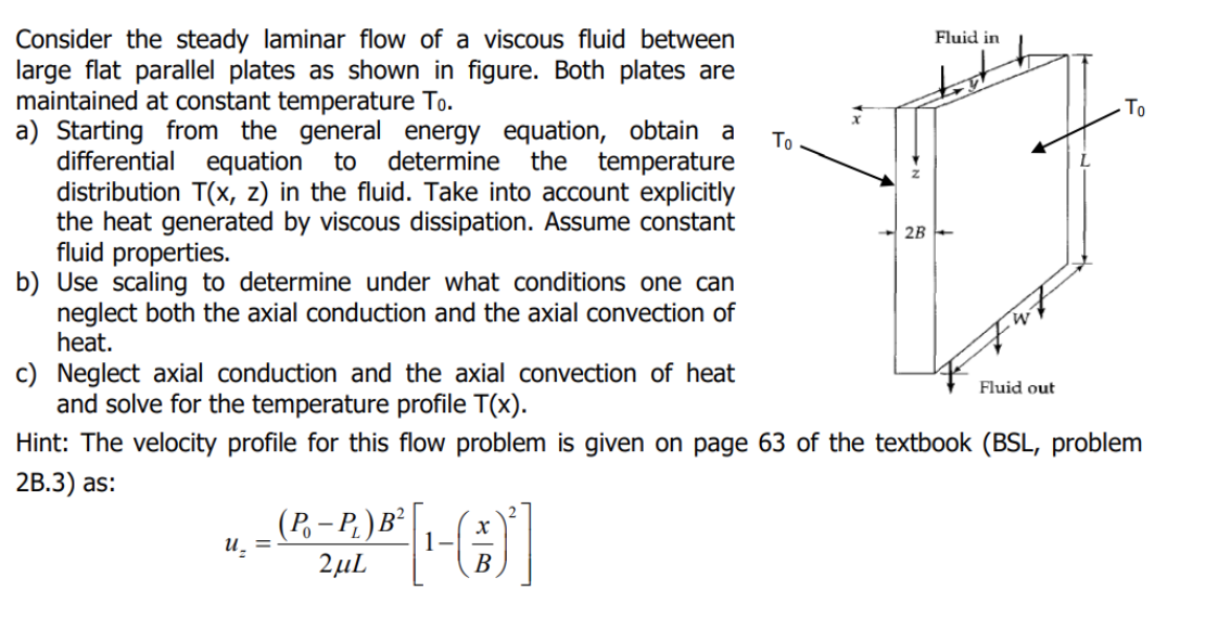 Solved Consider The Steady Laminar Flow Of A Viscous Fluid | Chegg.com