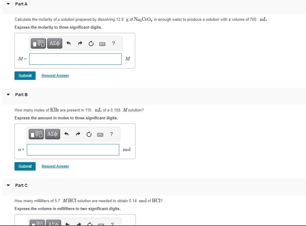 Solved Calculate the molarity of a solution prepared by | Chegg.com