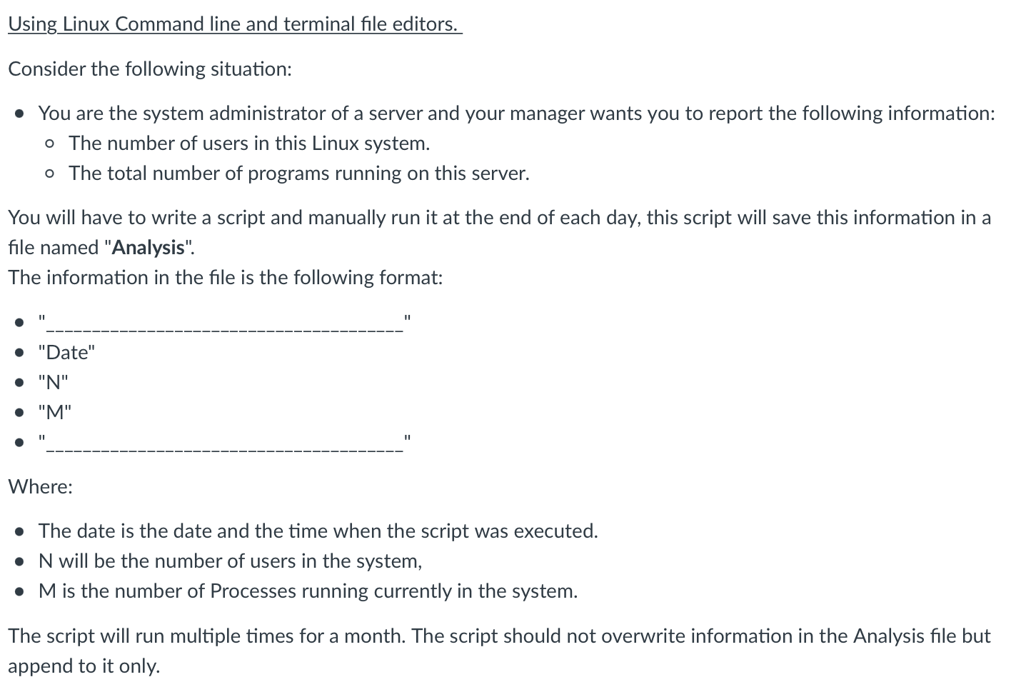 Solved Using Linux Command line and terminal file editors. | Chegg.com