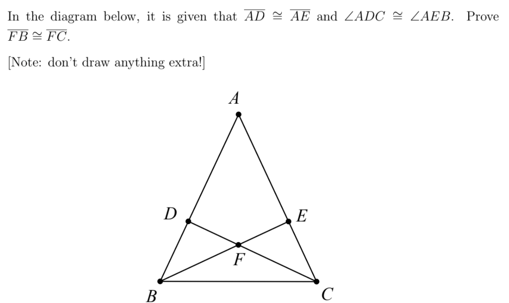 Solved In the diagram below, it is given that AD≅AE and | Chegg.com