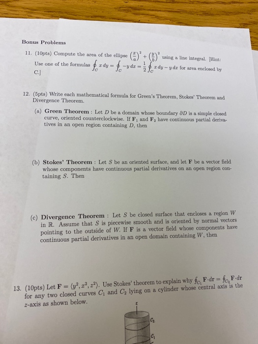Solved Bonus Problems 11. (10pts) Compute the area of the | Chegg.com