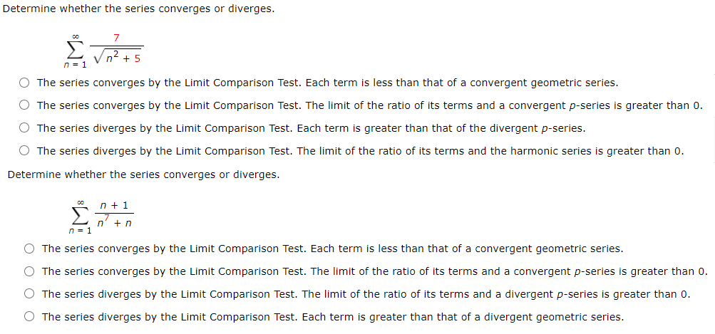 Solved Determine whether the series converges or diverges. | Chegg.com