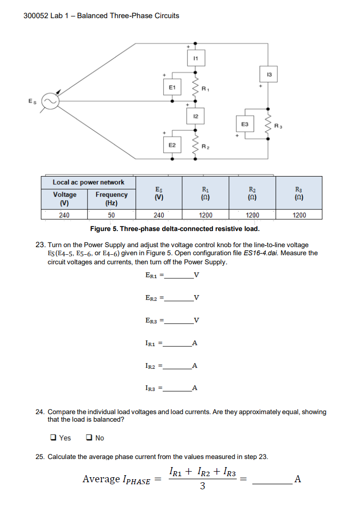 Solved 300052 Lab 1 - Balanced Three-Phase Circuits + 11 13 | Chegg.com
