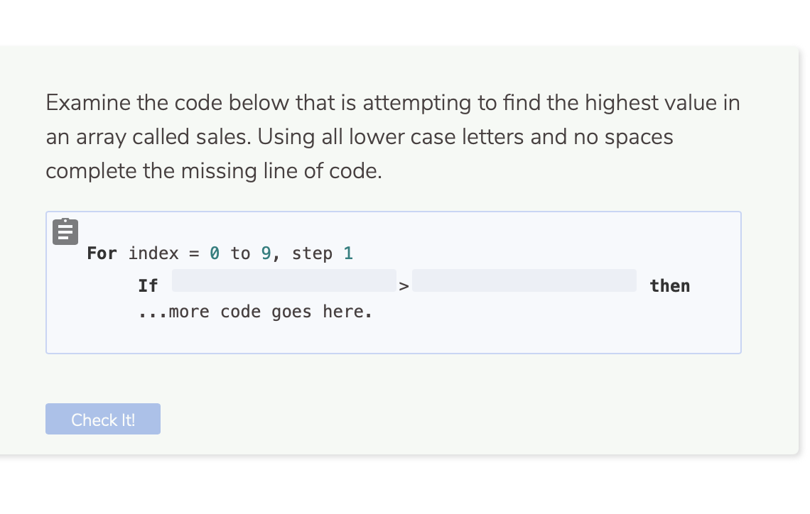 Solved Examine the code below that is attempting to find the | Chegg.com
