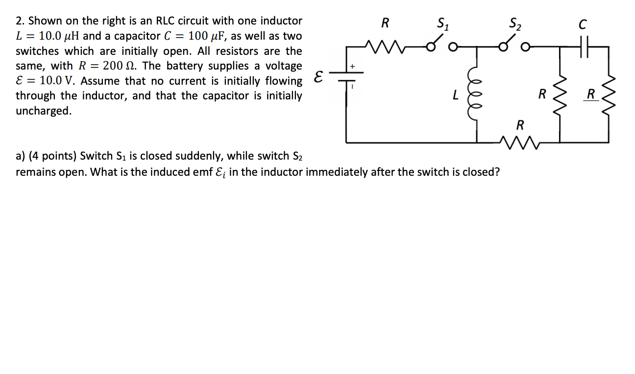 Solved R S2 C لم Si O 2 Shown On The Right Is An Rlc Cir Chegg Com