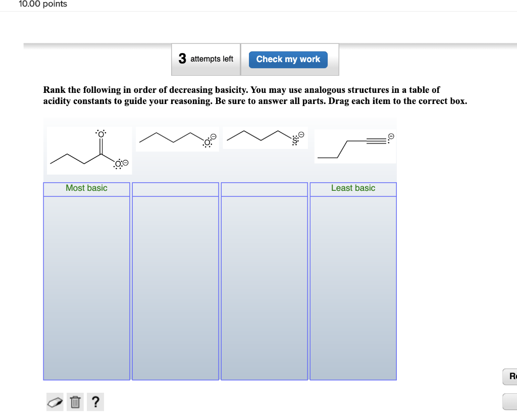 Solved 10.00 points 3 attempts left Check my work Rank the | Chegg.com
