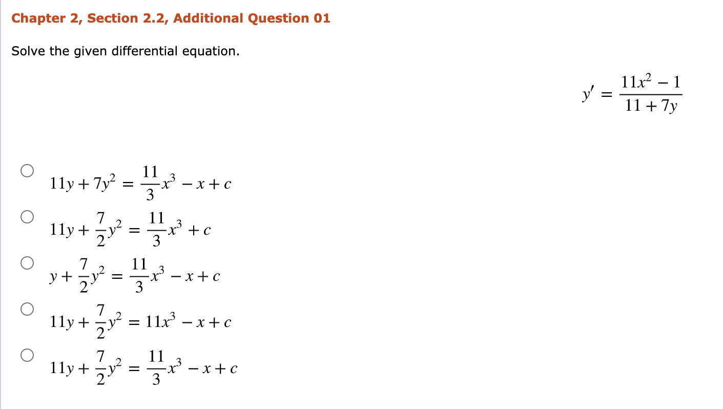 Solved Find The General Solution Of The Given Differential | Chegg.com