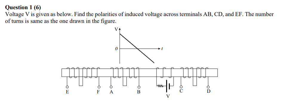 Solved Question 1 (6) Voltage V Is Given As Below. Find The | Chegg.com