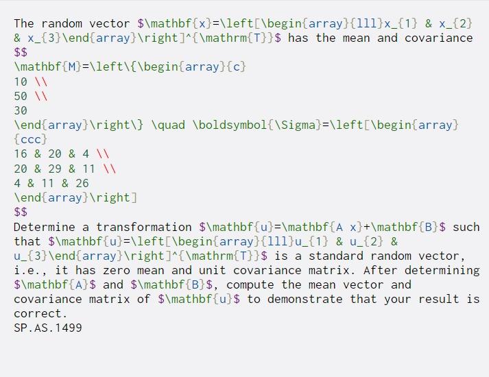Solved The random vector | Chegg.com