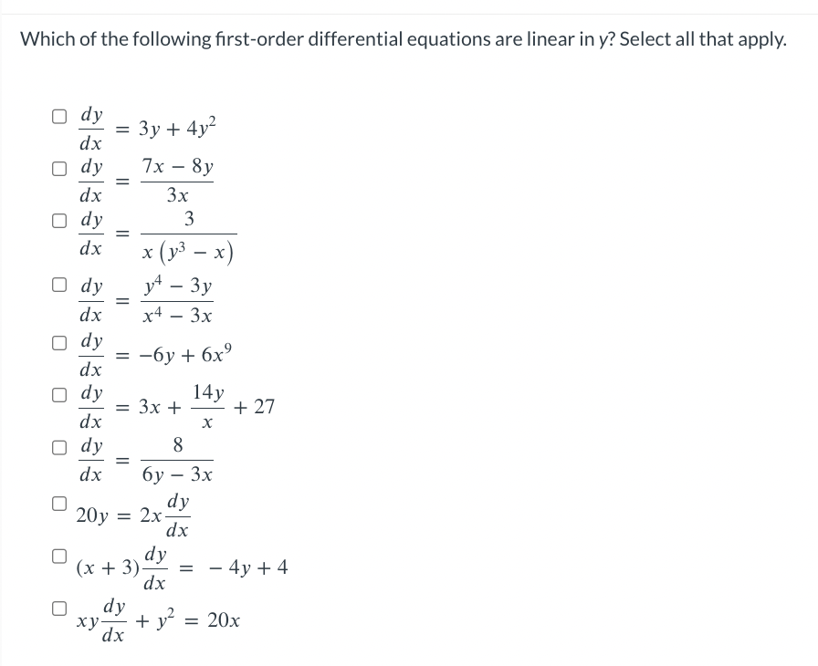 Solved Which Of The Following First-order Differential | Chegg.com