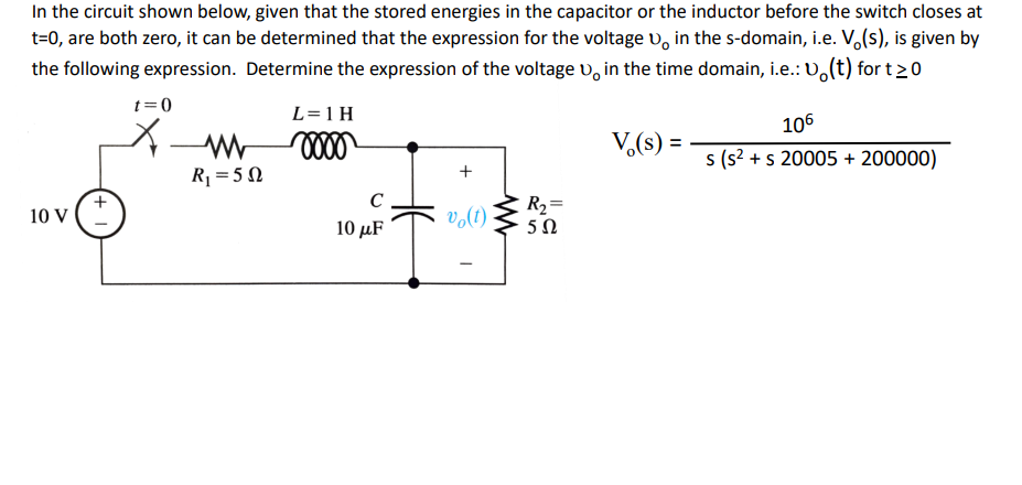 Solved In The Circuit Shown Below, Given That The Stored 