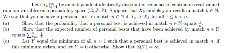 Solved Let (X be an independent identically distributed | Chegg.com