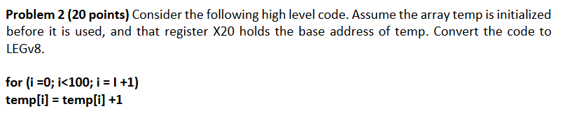 Solved Problem 2 (20 points) Consider the following high | Chegg.com