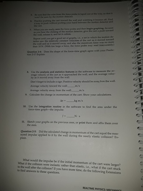 homework for lab 8 one dimensional collisions