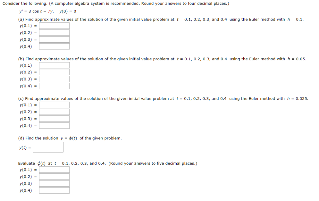 Solved Consider the following. (A computer algebra system is | Chegg.com